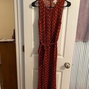 Copper polka dot dress